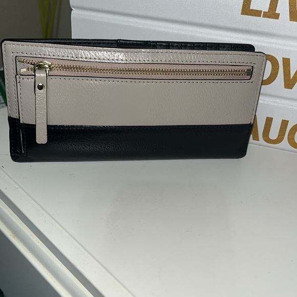 Kate Spade New York Grand Street Colorblock Stacy Wallet Warm Beige/Black - Picture 4 of 14